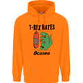 T-Rex Hates Boxing Funny Boxer MMA Sport Mens 80% Cotton Hoodie Orange