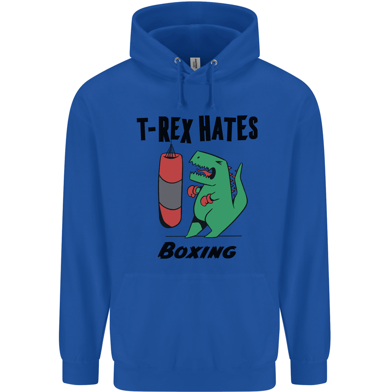 T-Rex Hates Boxing Funny Boxer MMA Sport Mens 80% Cotton Hoodie Royal Blue