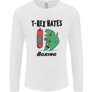 T-Rex Hates Boxing Funny Boxer MMA Sport Mens Long Sleeve T-Shirt White