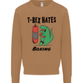 T-Rex Hates Boxing Funny Boxer MMA Sport Mens Sweatshirt Jumper Caramel Latte