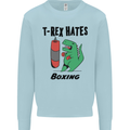 T-Rex Hates Boxing Funny Boxer MMA Sport Mens Sweatshirt Jumper Light Blue