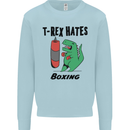 T-Rex Hates Boxing Funny Boxer MMA Sport Mens Sweatshirt Jumper Light Blue