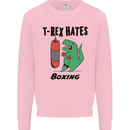 T-Rex Hates Boxing Funny Boxer MMA Sport Mens Sweatshirt Jumper Light Pink
