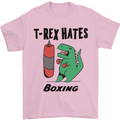 T-Rex Hates Boxing Funny Boxer MMA Sport Mens T-Shirt Cotton Gildan Light Pink
