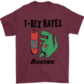 T-Rex Hates Boxing Funny Boxer MMA Sport Mens T-Shirt Cotton Gildan Maroon