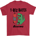 T-Rex Hates Boxing Funny Boxer MMA Sport Mens T-Shirt Cotton Gildan Red