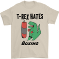 T-Rex Hates Boxing Funny Boxer MMA Sport Mens T-Shirt Cotton Gildan Sand