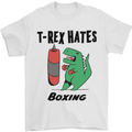 T-Rex Hates Boxing Funny Boxer MMA Sport Mens T-Shirt Cotton Gildan White