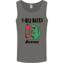 T-Rex Hates Boxing Funny Boxer MMA Sport Mens Vest Tank Top Charcoal