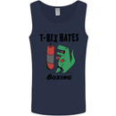 T-Rex Hates Boxing Funny Boxer MMA Sport Mens Vest Tank Top Navy Blue