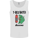 T-Rex Hates Boxing Funny Boxer MMA Sport Mens Vest Tank Top White