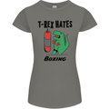 T-Rex Hates Boxing Funny Boxer MMA Sport Womens Petite Cut T-Shirt Charcoal