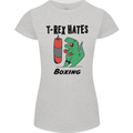 T-Rex Hates Boxing Funny Boxer MMA Sport Womens Petite Cut T-Shirt Sports Grey