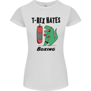T-Rex Hates Boxing Funny Boxer MMA Sport Womens Petite Cut T-Shirt White