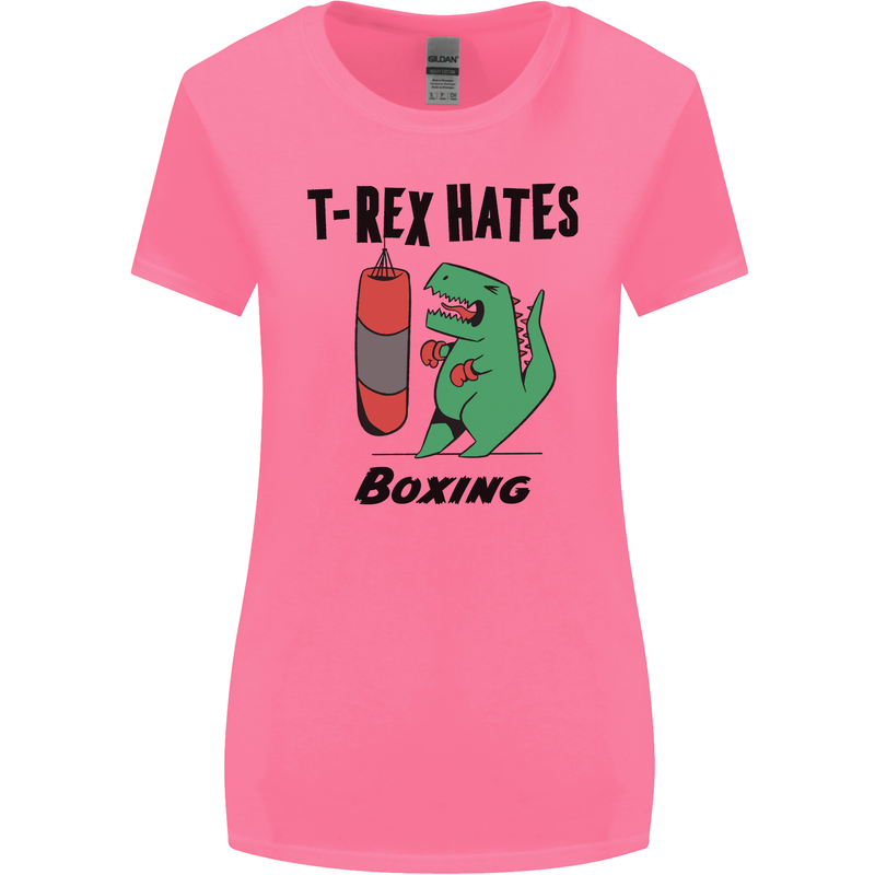 T-Rex Hates Boxing Funny Boxer MMA Sport Womens Wider Cut T-Shirt Azalea