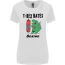 T-Rex Hates Boxing Funny Boxer MMA Sport Womens Wider Cut T-Shirt White