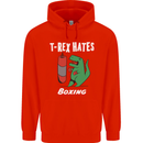 T-Rex Hates Boxing Funny Boxer Sport MMA Childrens Kids Hoodie Bright Red
