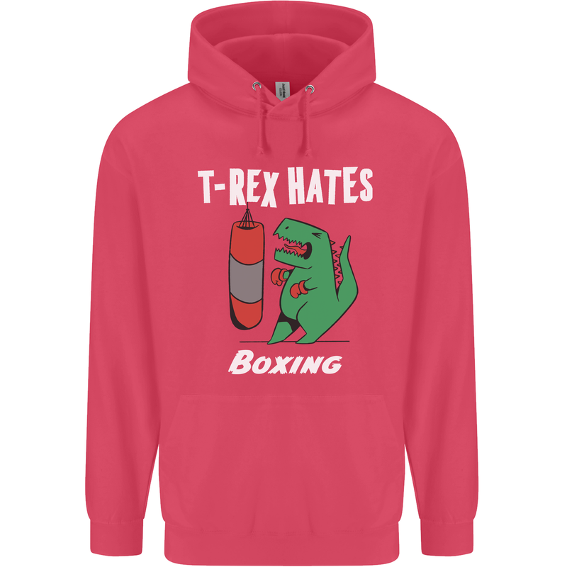 T-Rex Hates Boxing Funny Boxer Sport MMA Childrens Kids Hoodie Heliconia