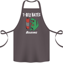 T-Rex Hates Boxing Funny Boxer Sport MMA Cotton Apron 100% Organic Dark Grey