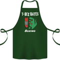 T-Rex Hates Boxing Funny Boxer Sport MMA Cotton Apron 100% Organic Forest Green