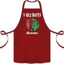 T-Rex Hates Boxing Funny Boxer Sport MMA Cotton Apron 100% Organic Maroon