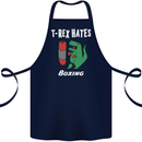 T-Rex Hates Boxing Funny Boxer Sport MMA Cotton Apron 100% Organic Navy Blue