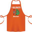 T-Rex Hates Boxing Funny Boxer Sport MMA Cotton Apron 100% Organic Orange