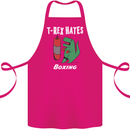 T-Rex Hates Boxing Funny Boxer Sport MMA Cotton Apron 100% Organic Pink