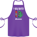 T-Rex Hates Boxing Funny Boxer Sport MMA Cotton Apron 100% Organic Purple