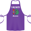T-Rex Hates Boxing Funny Boxer Sport MMA Cotton Apron 100% Organic Purple