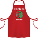 T-Rex Hates Boxing Funny Boxer Sport MMA Cotton Apron 100% Organic Red