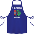 T-Rex Hates Boxing Funny Boxer Sport MMA Cotton Apron 100% Organic Royal Blue