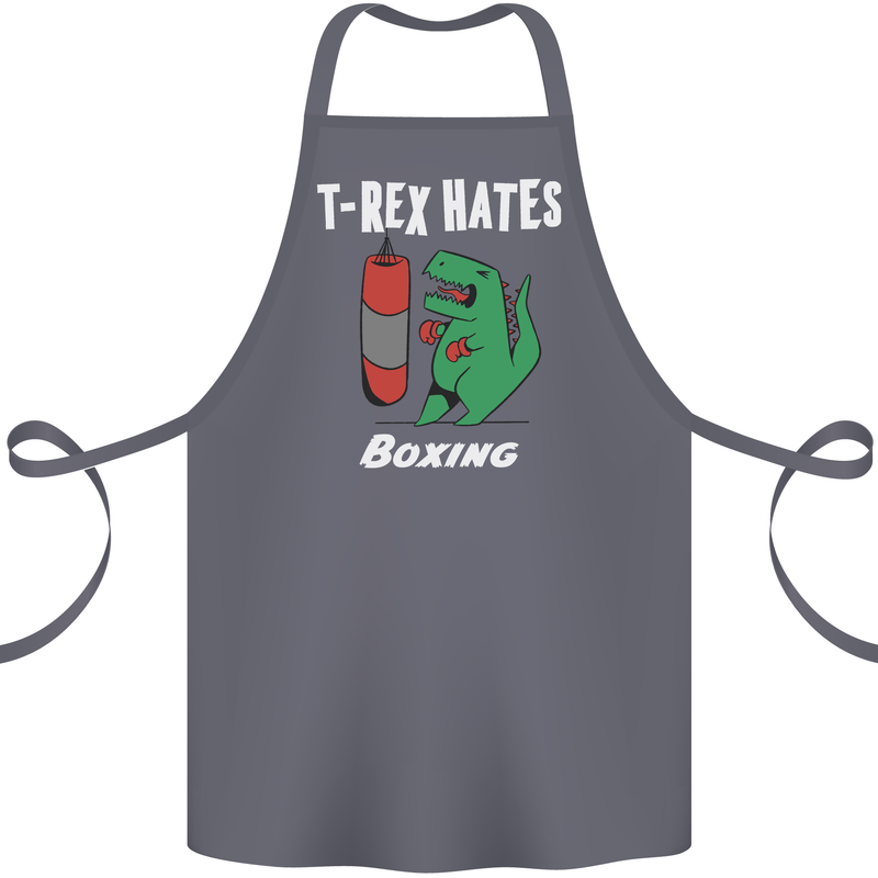 T-Rex Hates Boxing Funny Boxer Sport MMA Cotton Apron 100% Organic Steel