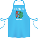 T-Rex Hates Boxing Funny Boxer Sport MMA Cotton Apron 100% Organic Turquoise