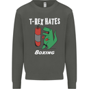 T-Rex Hates Boxing Funny Boxer Sport MMA Kids Sweatshirt Jumper Storm Grey