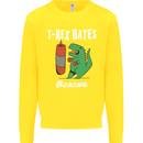 T-Rex Hates Boxing Funny Boxer Sport MMA Kids Sweatshirt Jumper Yellow