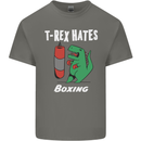 T-Rex Hates Boxing Funny Boxer Sport MMA Kids T-Shirt Childrens Charcoal