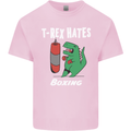 T-Rex Hates Boxing Funny Boxer Sport MMA Kids T-Shirt Childrens Light Pink