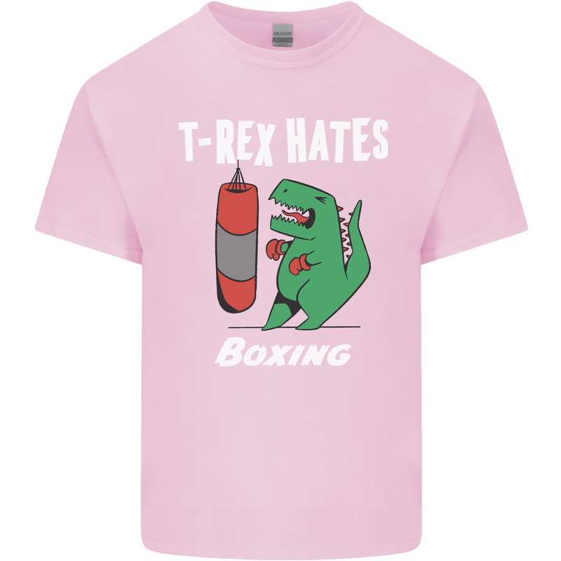 T-Rex Hates Boxing Funny Boxer Sport MMA Kids T-Shirt Childrens Light Pink
