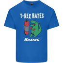 T-Rex Hates Boxing Funny Boxer Sport MMA Kids T-Shirt Childrens Royal Blue