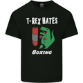 T-Rex Hates Boxing Funny Boxer Sport MMA Mens Cotton T-Shirt Tee Top Black