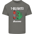 T-Rex Hates Boxing Funny Boxer Sport MMA Mens Cotton T-Shirt Tee Top Charcoal