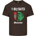 T-Rex Hates Boxing Funny Boxer Sport MMA Mens Cotton T-Shirt Tee Top Dark Chocolate