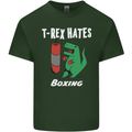 T-Rex Hates Boxing Funny Boxer Sport MMA Mens Cotton T-Shirt Tee Top Forest Green