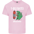 T-Rex Hates Boxing Funny Boxer Sport MMA Mens Cotton T-Shirt Tee Top Light Pink