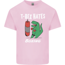 T-Rex Hates Boxing Funny Boxer Sport MMA Mens Cotton T-Shirt Tee Top Light Pink