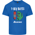 T-Rex Hates Boxing Funny Boxer Sport MMA Mens Cotton T-Shirt Tee Top Royal Blue