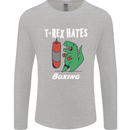 T-Rex Hates Boxing Funny Boxer Sport MMA Mens Long Sleeve T-Shirt Sports Grey
