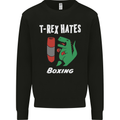 T-Rex Hates Boxing Funny Boxer Sport MMA Mens Sweatshirt Jumper Black