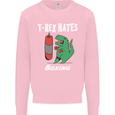 T-Rex Hates Boxing Funny Boxer Sport MMA Mens Sweatshirt Jumper Light Pink